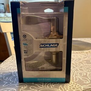 Schlage Satin Nickel Door Handle Lever Set Accent Bed & Bath F40 V ACC‎ 619 New